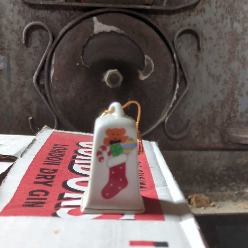 Festive Teddy Bear Stocking Ornament